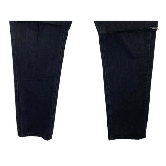 Nasty Gal Jeans NWT! Strike a Pose Distressed High Rise Mom US Size 10 Black - Picture 6 of 12